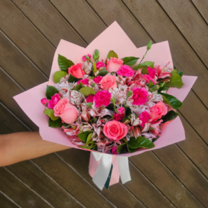 Ramo de flores rosadas Princesa