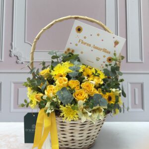 Cesto Flores Amarillas